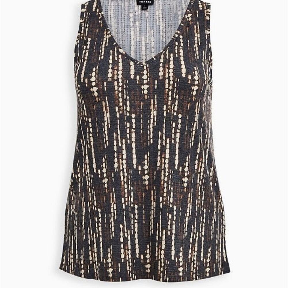 NWT Torrid Black Tie-Dye Macrame Tank 3X 3XL